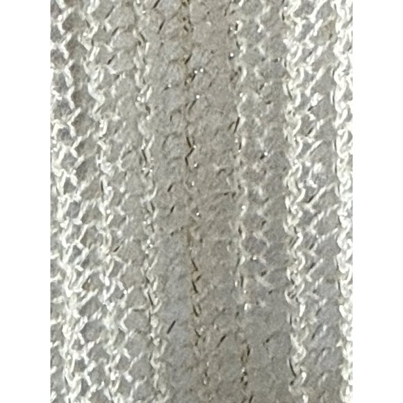 Lucky Brand Womens Metallic Knit Pullover Sweater Lace Shoulder XL Champagne - Picture 3 of 10